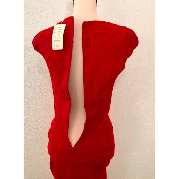 New Dow Boutique Classic Collection Sexy Red 50's Retro Pencil Dress, L - Picture 5 of 15